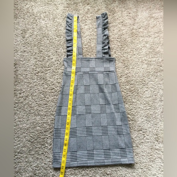 Plaid Ruffle Trim Overall Dress - Picture 11 of 14